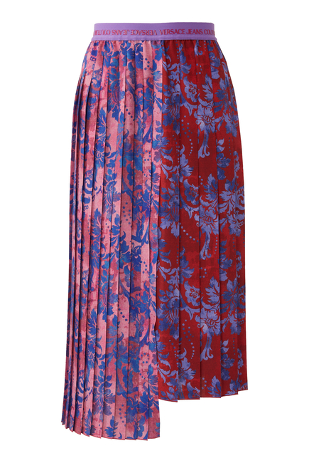 Crepe Tapestry Print Midi Skirt